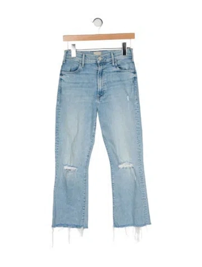 Pre-owned Mother High-rise Straight Leg Jeans In Blue
