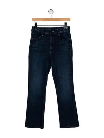 Pre-owned Mother High-rise Straight Leg Jeans In Blue