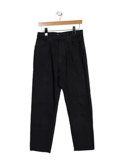 Pre-owned Mother High-rise Straight Leg Jeans In Blue