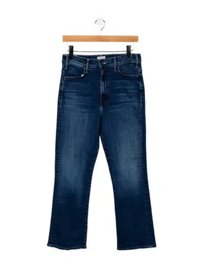 Pre-owned Mother High-rise Straight Leg Jeans In Blue