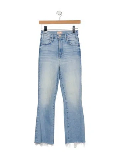 Pre-owned Mother High-rise Straight Leg Jeans In Blue