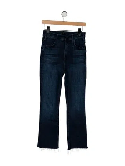 Pre-owned Mother High-rise Straight Leg Jeans In Blue