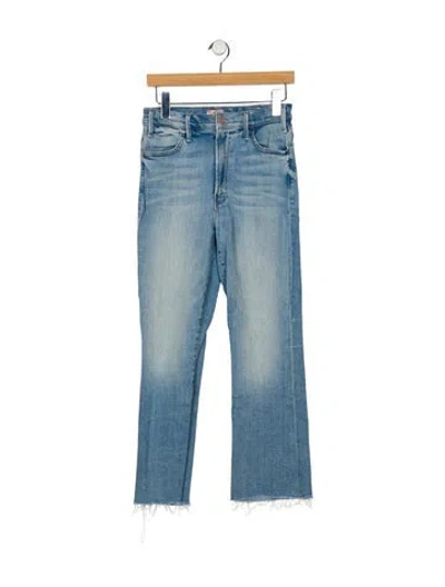 Pre-owned Mother High-rise Straight Leg Jeans In Blue