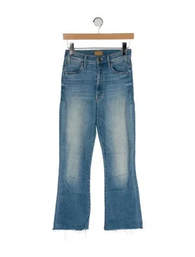 Pre-owned Mother High-rise Straight Leg Jeans In Blue