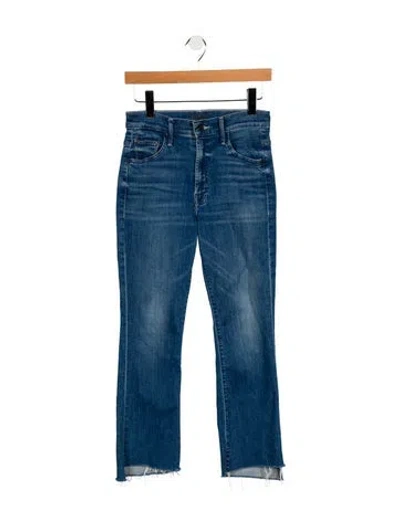 Pre-owned Mother High-rise Straight Leg Jeans In Blue