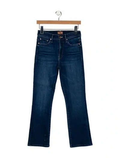 Pre-owned Mother High-rise Straight Leg Jeans In Blue