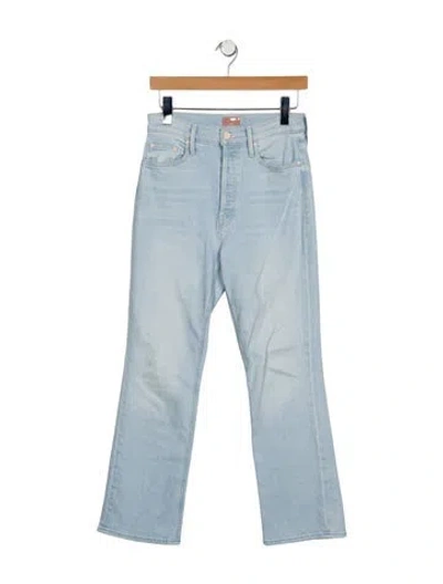 Pre-owned Mother High-rise Straight Leg Jeans In Blue