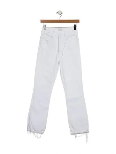 Pre-owned Mother High-rise Straight Leg Jeans In Blue