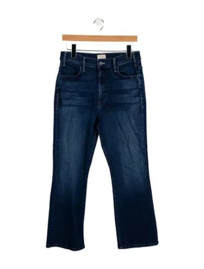 Pre-owned Mother High-rise Straight Leg Jeans In Blue