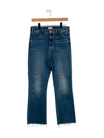 Pre-owned Mother High-rise Straight Leg Jeans In Blue