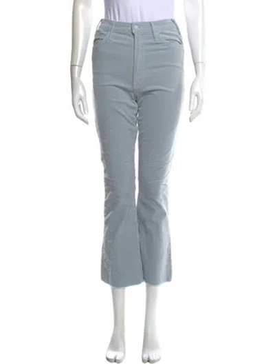 Pre-owned Mother High-rise Straight Leg Jeans In Blue