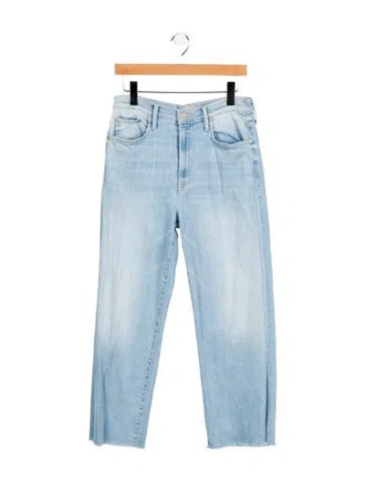 Pre-owned Mother High-rise Straight Leg Jeans In Blue