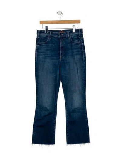 Pre-owned Mother High-rise Straight Leg Jeans In Blue