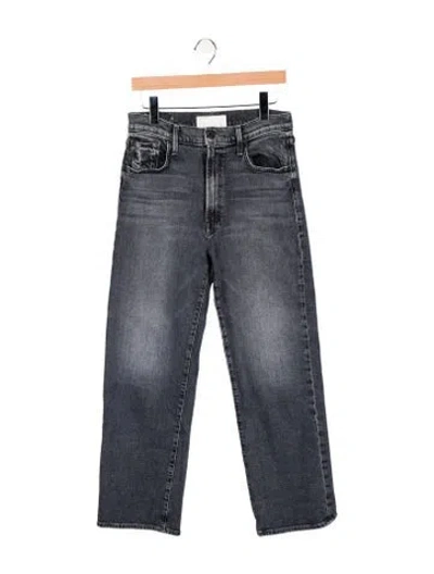 Pre-owned Mother High-rise Straight Leg Jeans In Blue