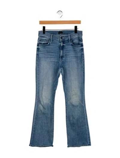 Pre-owned Mother High-rise Straight Leg Jeans In Blue