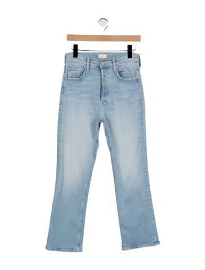 Pre-owned Mother High-rise Straight Leg Jeans In Blue