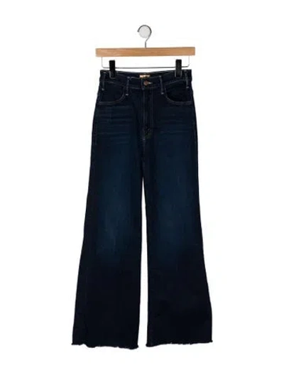 Pre-owned Mother High-rise Straight Leg Jeans In Blue