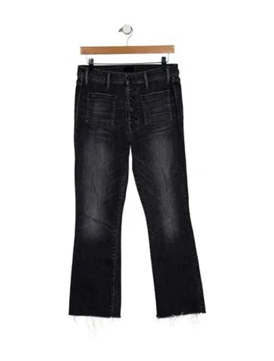 Pre-owned Mother High-rise Straight Leg Jeans In Blue
