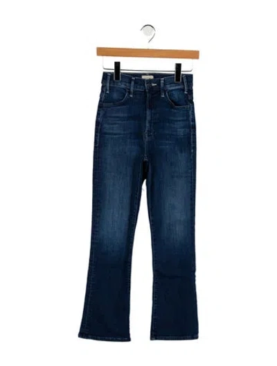 Pre-owned Mother High-rise Straight Leg Jeans In Blue