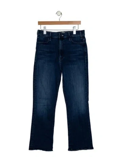 Pre-owned Mother High-rise Straight Leg Jeans In Blue