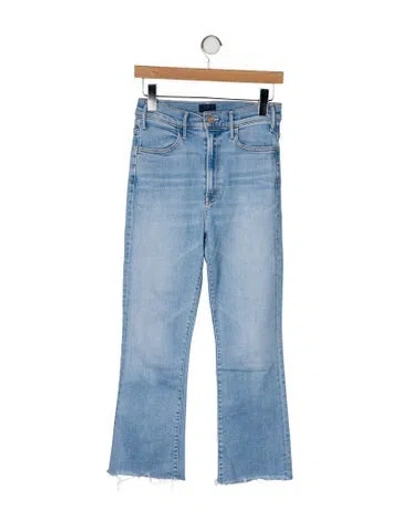 Pre-owned Mother High-rise Straight Leg Jeans In Blue
