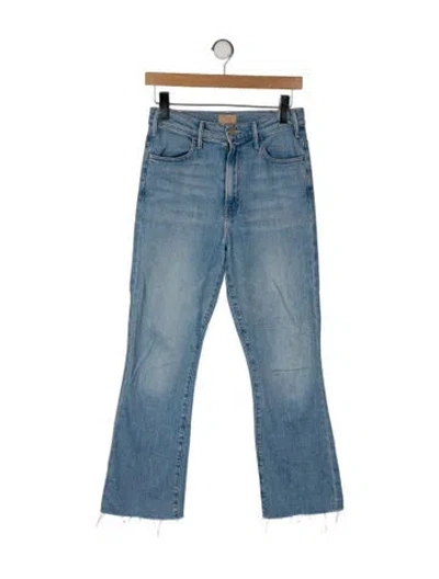 Pre-owned Mother High-rise Straight Leg Jeans In Blue