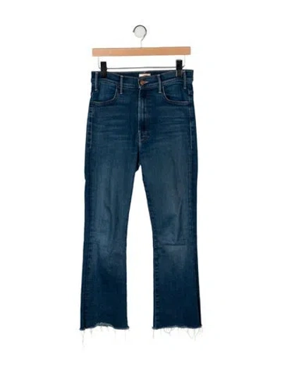 Pre-owned Mother High-rise Straight Leg Jeans In Blue