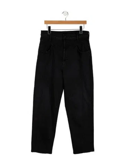 Pre-owned Mother High-rise Straight Leg Jeans In Blue