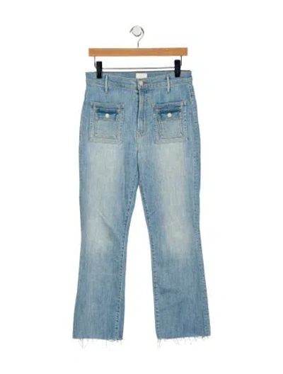 Pre-owned Mother High-rise Straight Leg Jeans In Blue
