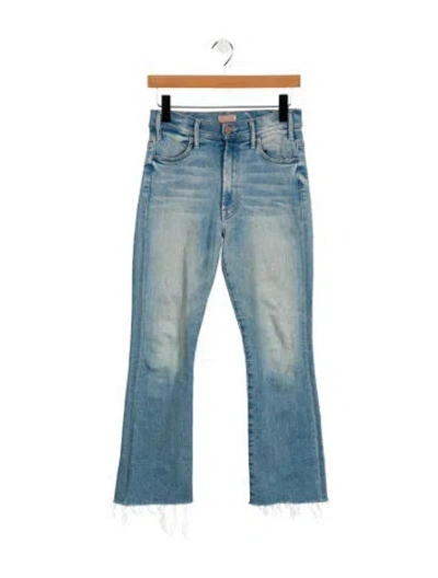 Pre-owned Mother High-rise Straight Leg Jeans In Blue