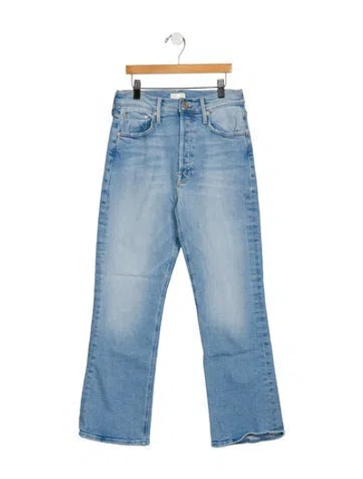 Pre-owned Mother High-rise Straight Leg Jeans In Blue