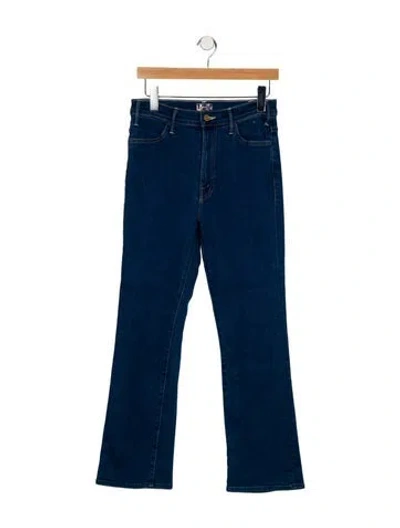 Pre-owned Mother High-rise Straight Leg Jeans In Blue