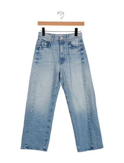 Pre-owned Mother High-rise Straight Leg Jeans In Blue