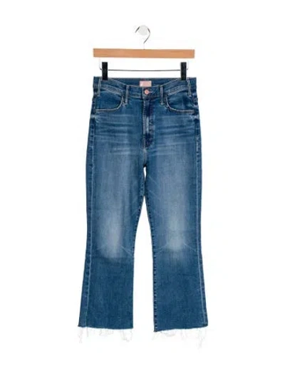 Pre-owned Mother High-rise Straight Leg Jeans In Blue