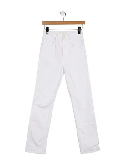 Pre-owned Mother High-rise Straight Leg Jeans In Blue