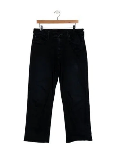 Pre-owned Mother High-rise Straight Leg Jeans In Blue