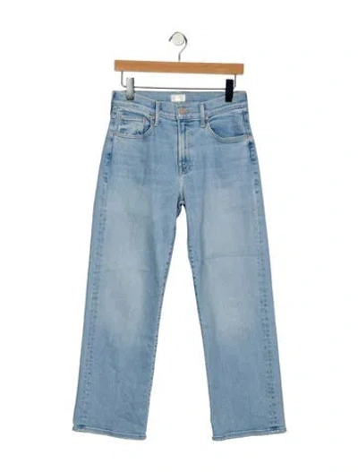 Pre-owned Mother High-rise Straight Leg Jeans In Blue