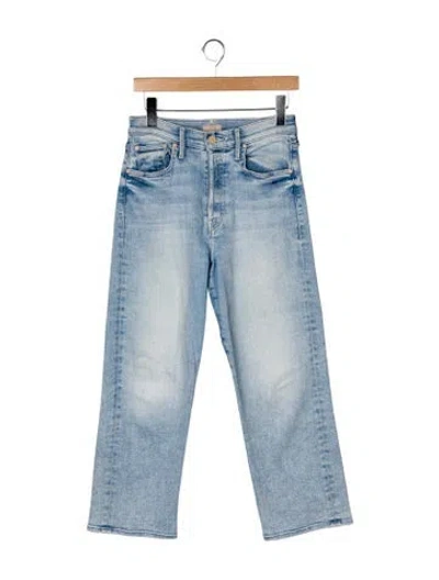 Pre-owned Mother High-rise Straight Leg Jeans In Blue