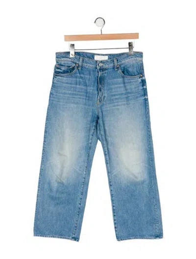 Pre-owned Mother High-rise Straight Leg Jeans In Blue