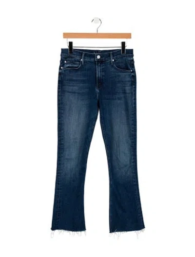 Pre-owned Mother High-rise Straight Leg Jeans In Blue