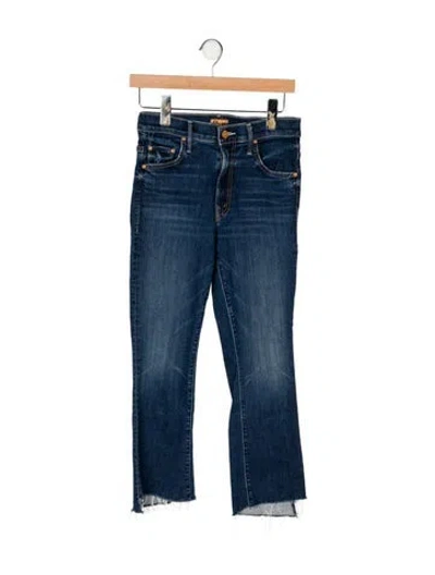 Pre-owned Mother High-rise Straight Leg Jeans In Blue