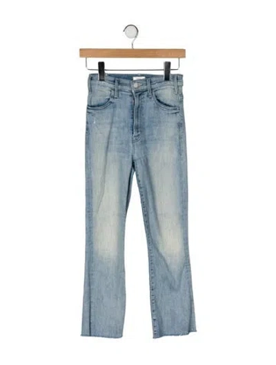 Pre-owned Mother High-rise Straight Leg Jeans In Blue