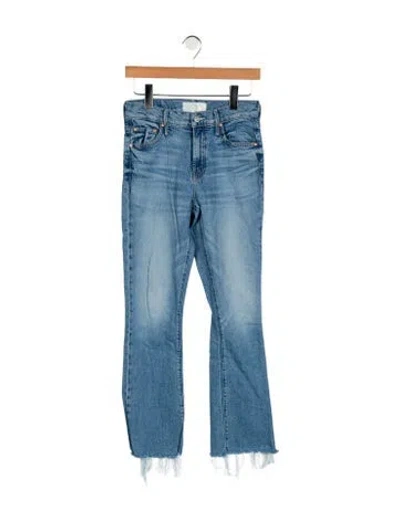 Pre-owned Mother High-rise Straight Leg Jeans In Blue