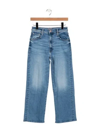 Pre-owned Mother High-rise Straight Leg Jeans In Blue