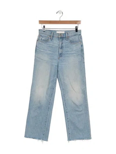 Pre-owned Mother High-rise Straight Leg Jeans In Blue