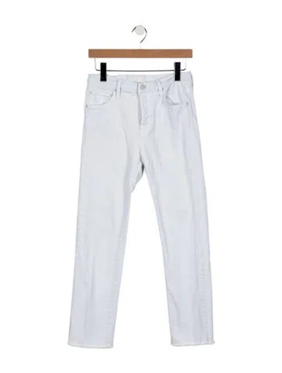 Pre-owned Mother High-rise Straight Leg Jeans In Blue