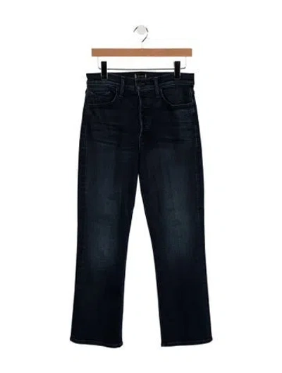 Pre-owned Mother High-rise Straight Leg Jeans In Blue