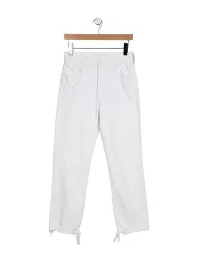 Pre-owned Mother High-rise Straight Leg Jeans In Blue