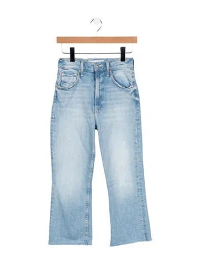 Pre-owned Mother High-rise Straight Leg Jeans In Blue