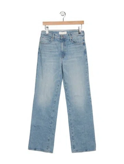 Pre-owned Mother High-rise Straight Leg Jeans In Blue